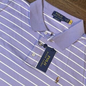 NEW Polo Ralph Lauren Golf Polo Classic Fit Purple Stripe Cotton Men’s XXL 2XL
